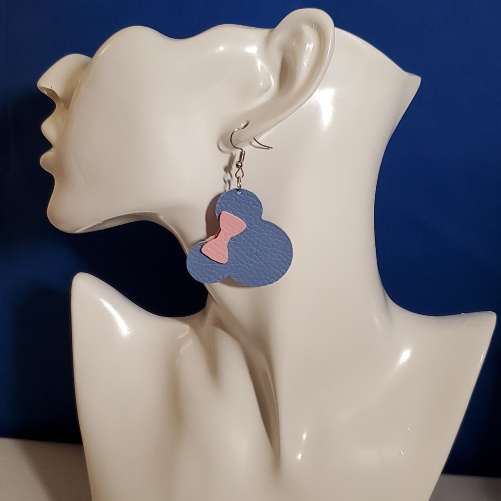 Minnie Mouse Faux Leather Earrings